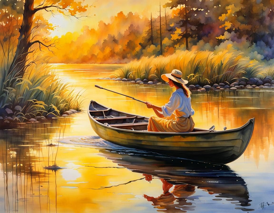 Golden Pond: A Splashy Watercolor Masterpiece