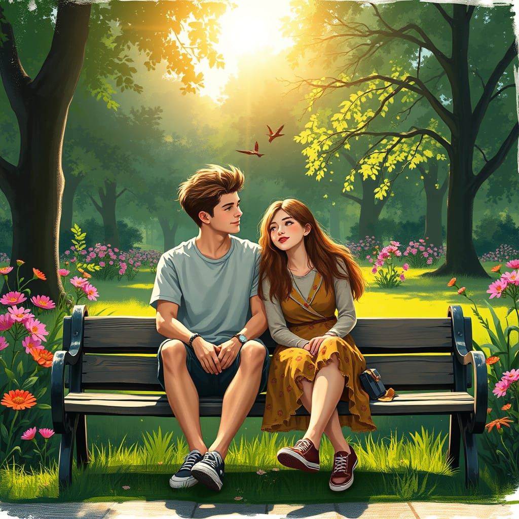 Whimsical Friends in a Vibrant Park