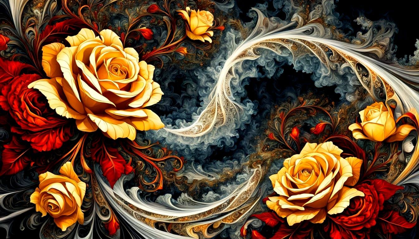 Fractal Floral Harmony in Vibrant Colors