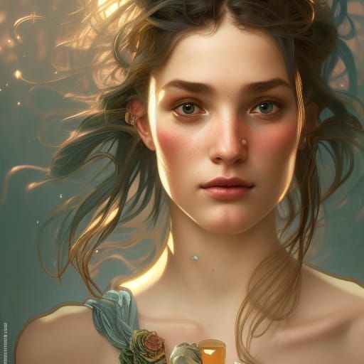 Dreamy Portrait in Hyperdetailed Digital Art Style