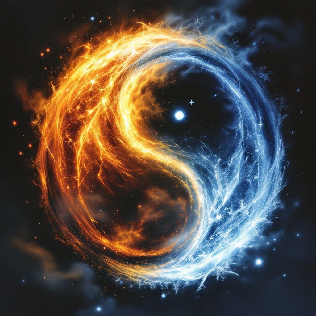 Yin and Yang of Fire and Ice in Epic Fantasy Style