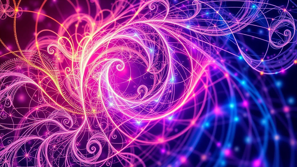 Iridescent Fractal Zentangle in a Digital Art Style