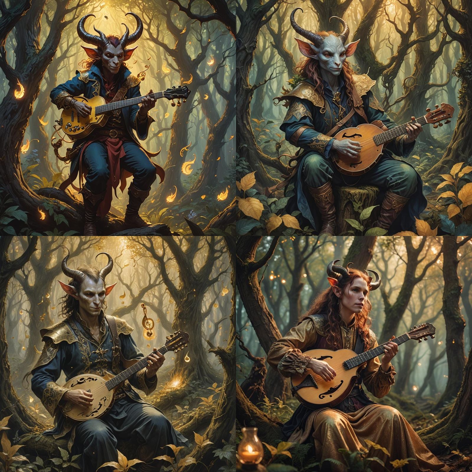 Tiefling Bard's Enchanting Mandolin Music