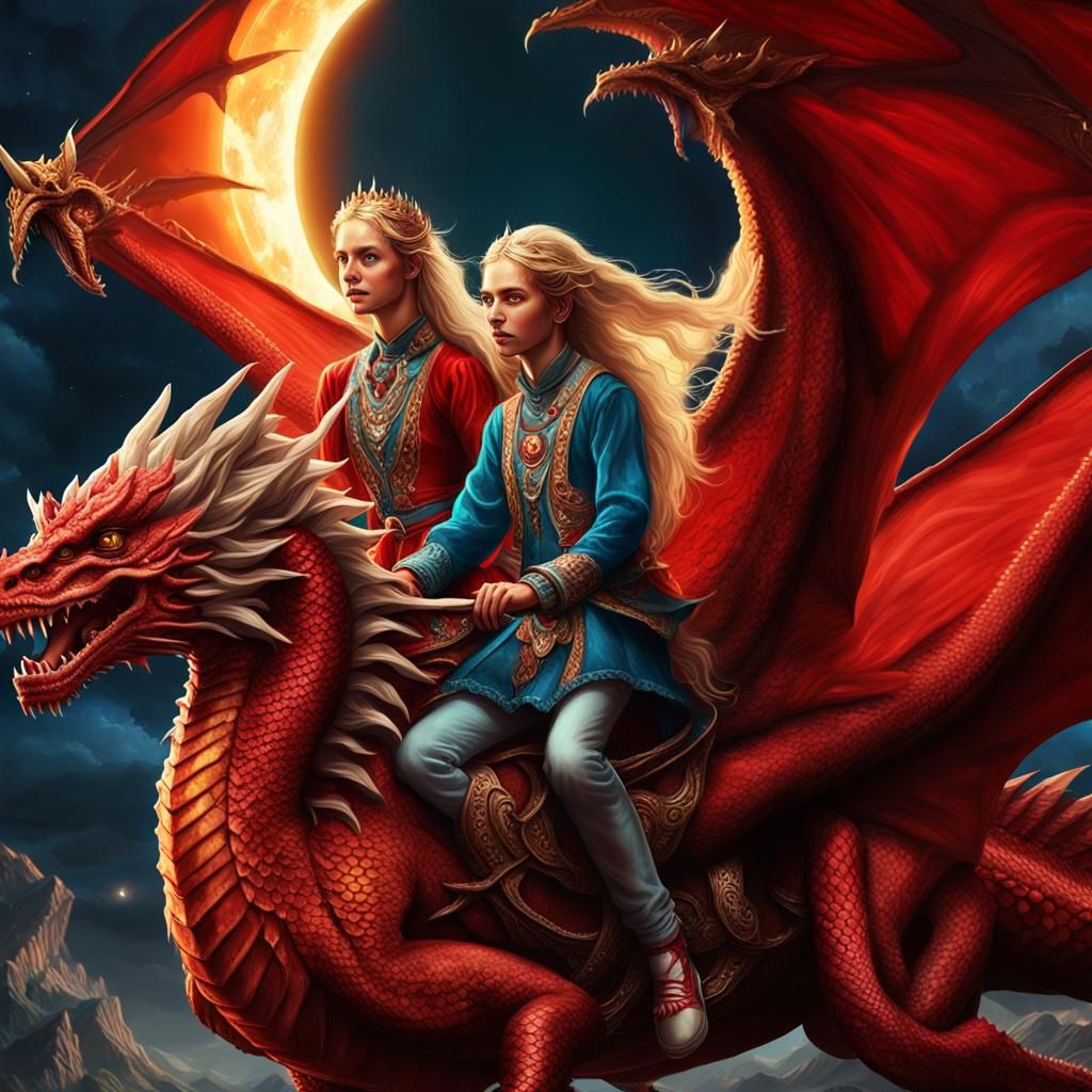 Teens Ride Dragon During Solar Eclipse