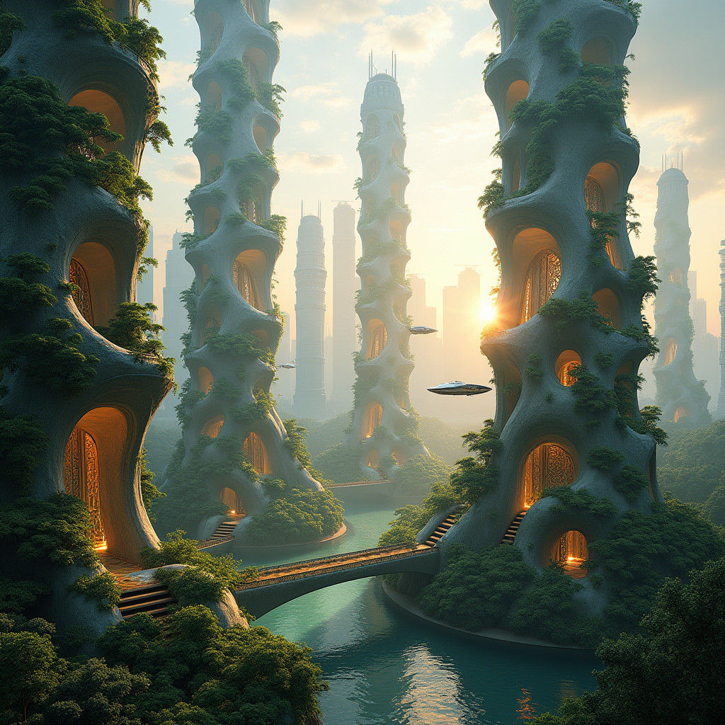Futuristic Metropolis: Organic Architecture in the Year 3000