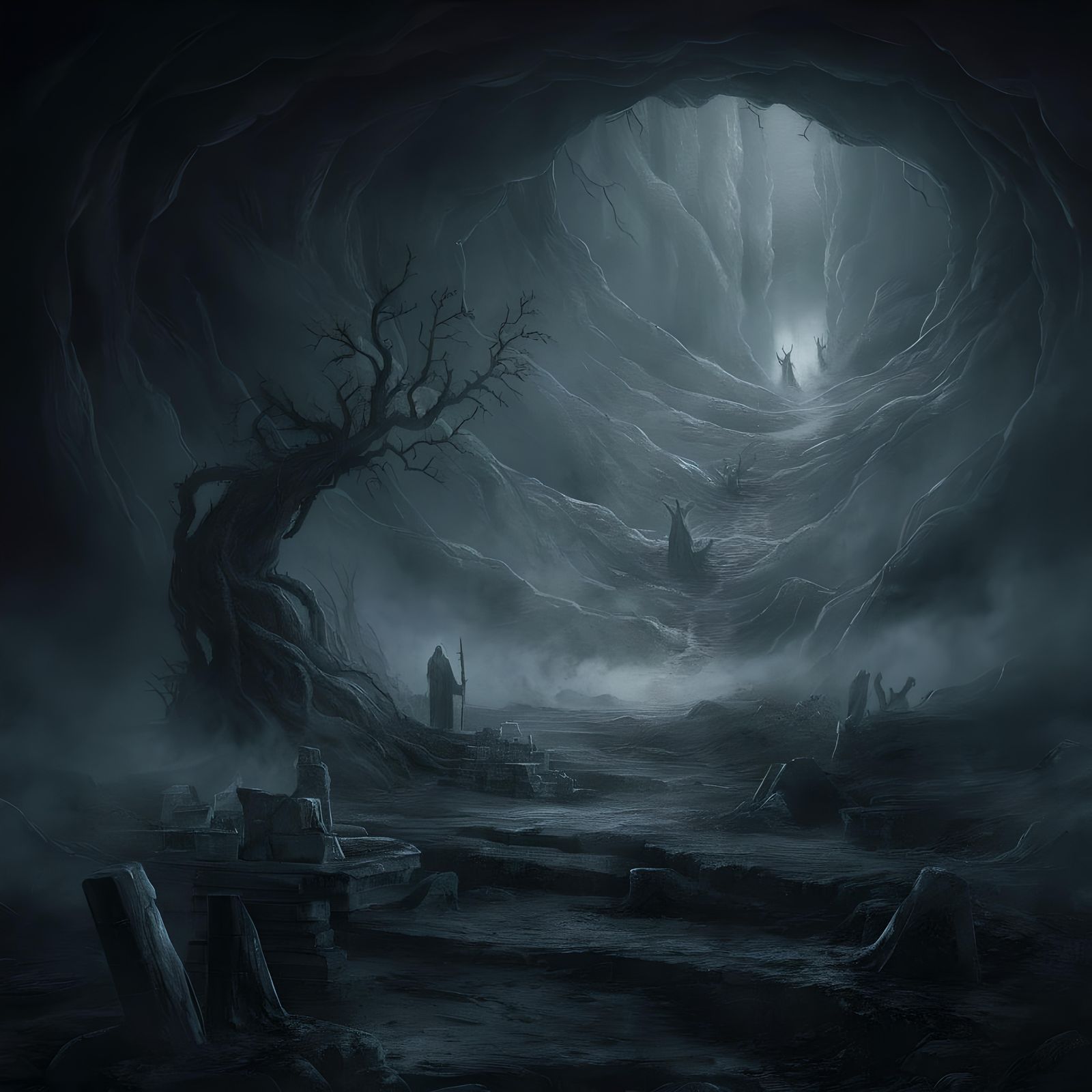 Haunting Scene in the Abyss of Sin