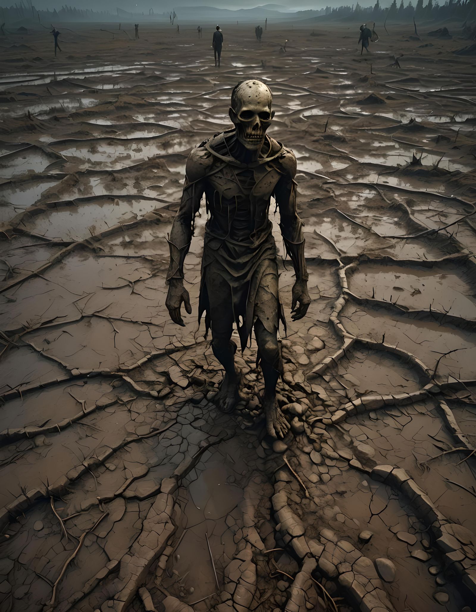 Beksinski Style: Man's Sorrowful Journey