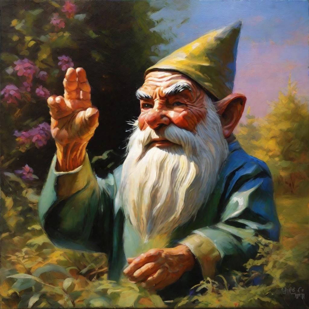 Mr. Spock Gnome in James Gurney Oil Painting Style
