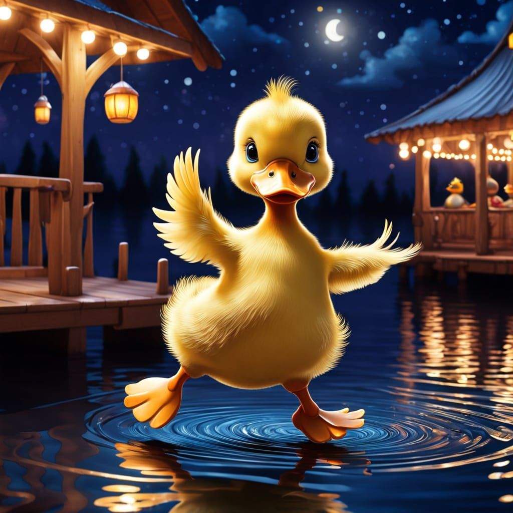 Duckling's Night Dance on Floating Hall