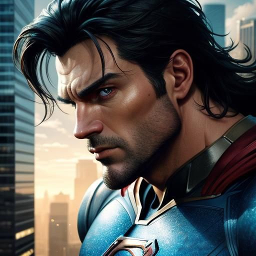 Superhero Concept Art: Heroic Portrait in Golden Hour