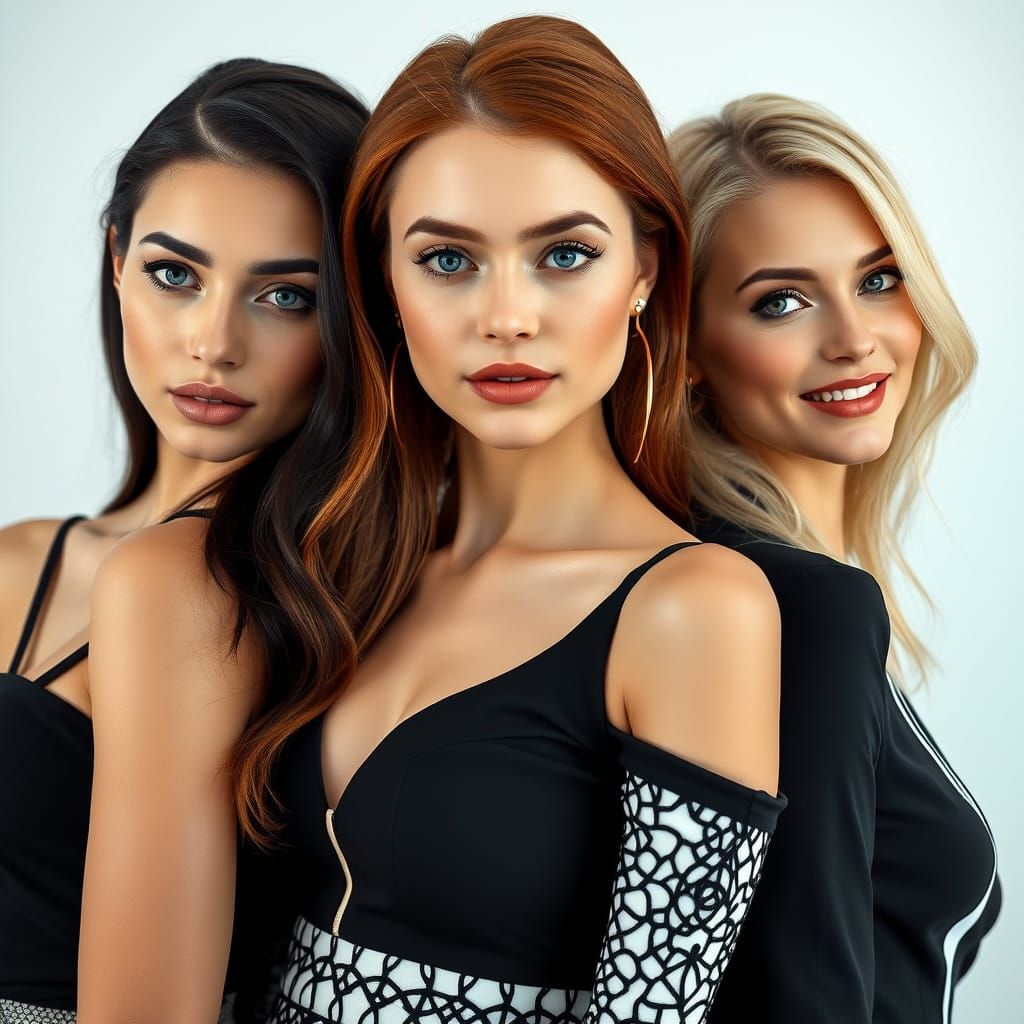 Elegant Slavic Women in Hyper-Realistic Portraits