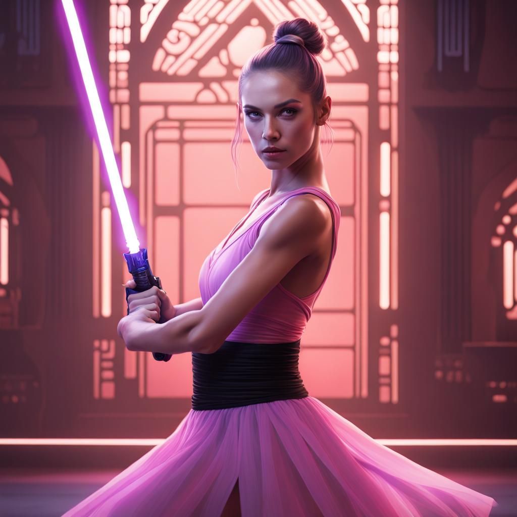 Ballerina Jedi Portrait in Martial Arts Dojo