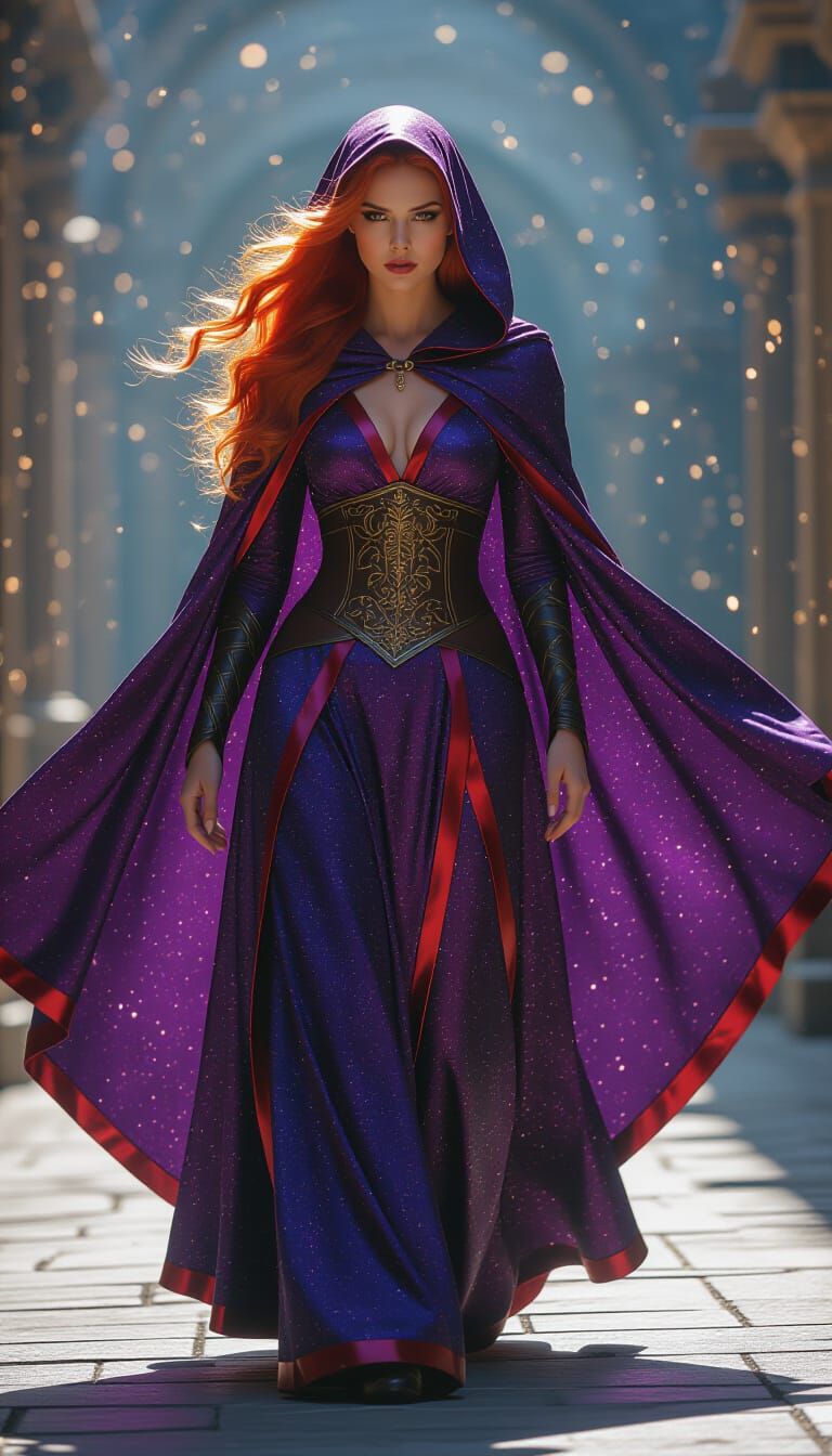 Cosmic Celestial Being in Flowing Cloak