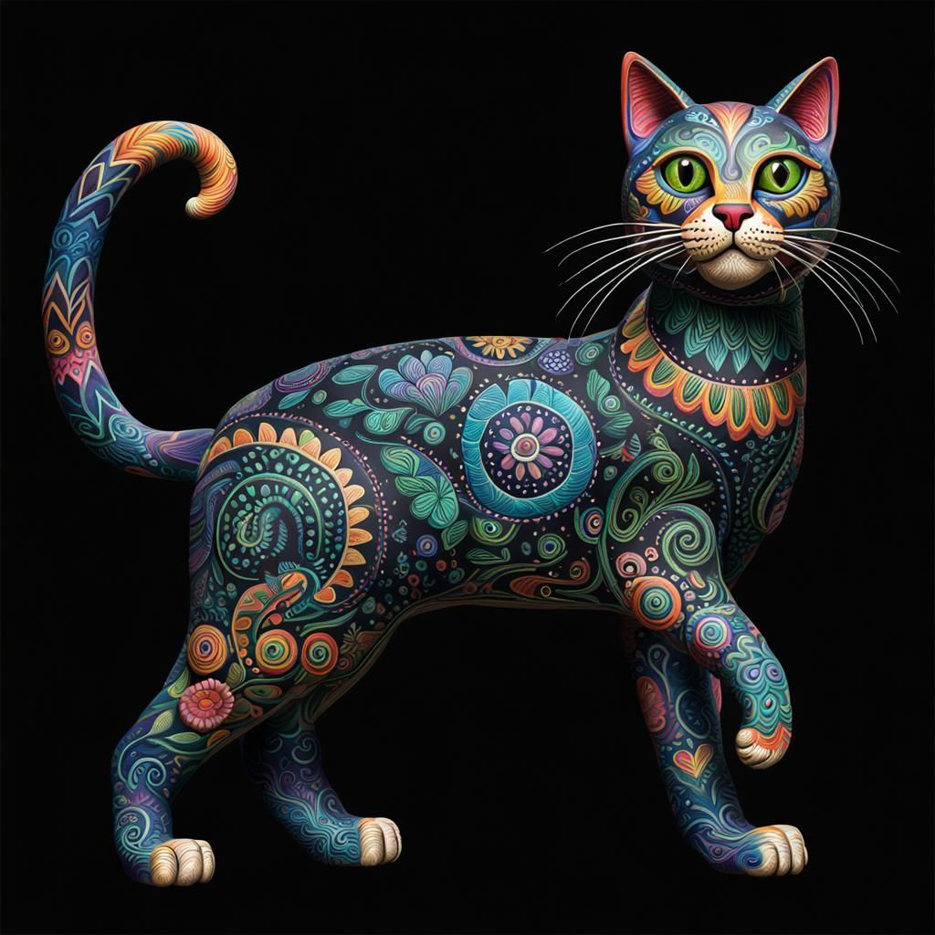 Cat Alebrije with Cell Shading