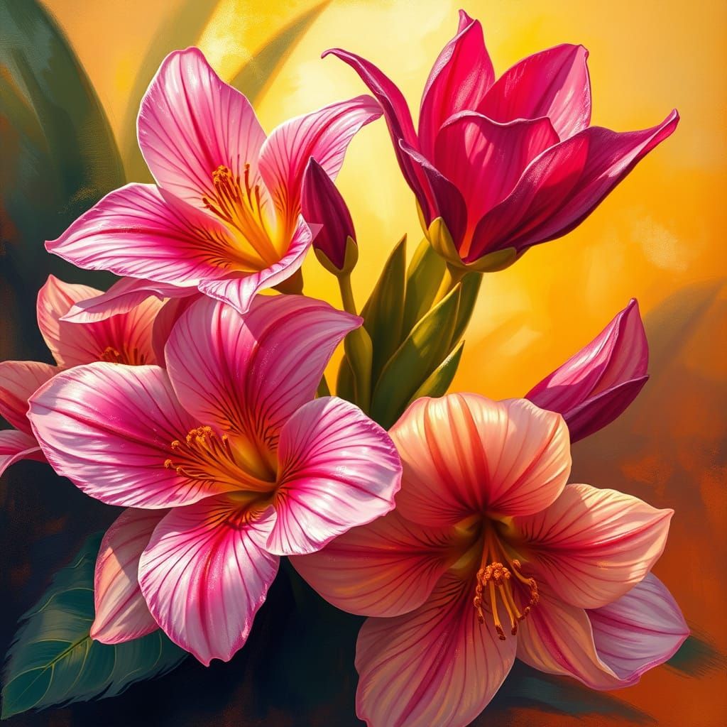 Exotic Flowers in Vibrant, Dreamy Colors