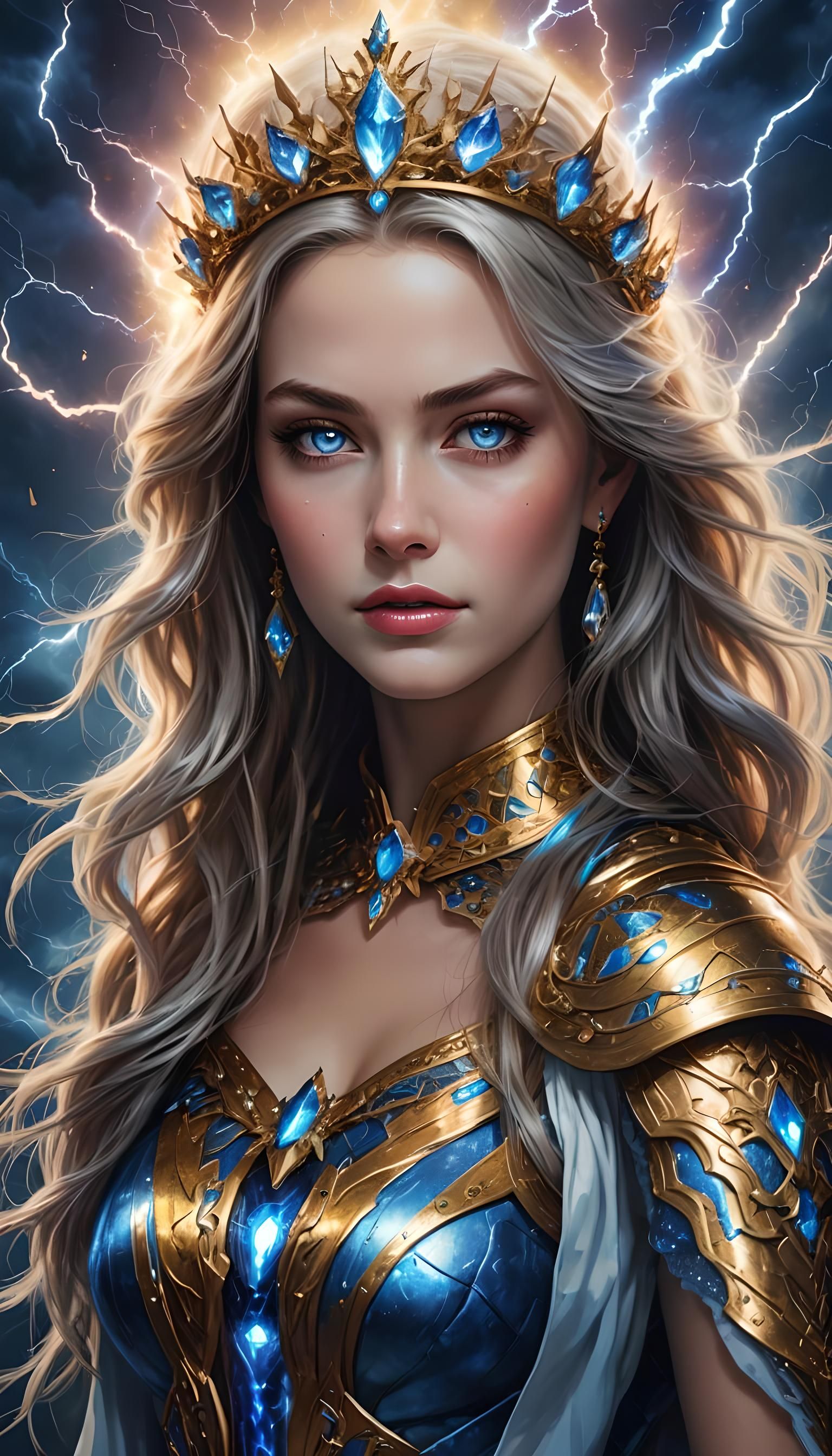 Striking Lightning Queen Portrait in 4K Resolution