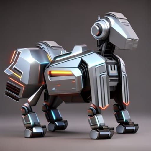 Cute Robot Dog with Intricate Sci-Fi Details