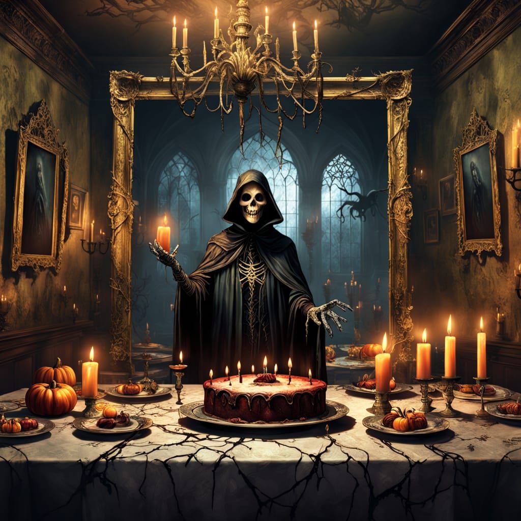 Macabre Halloween Birthday Party in Decaying Mansion