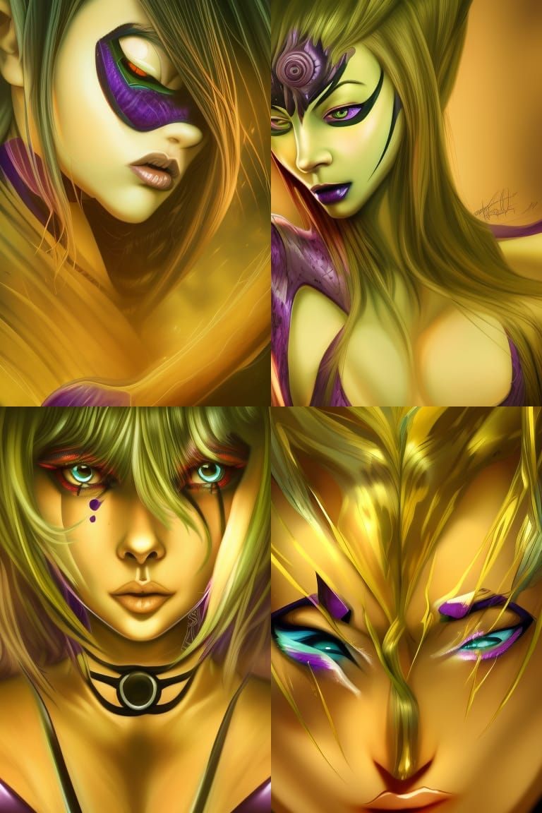 Anime Purple Symbiote Girl in Digital Art