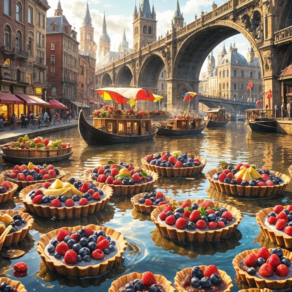Mouth-Watering Tarts Sail Through Futuristic Venice