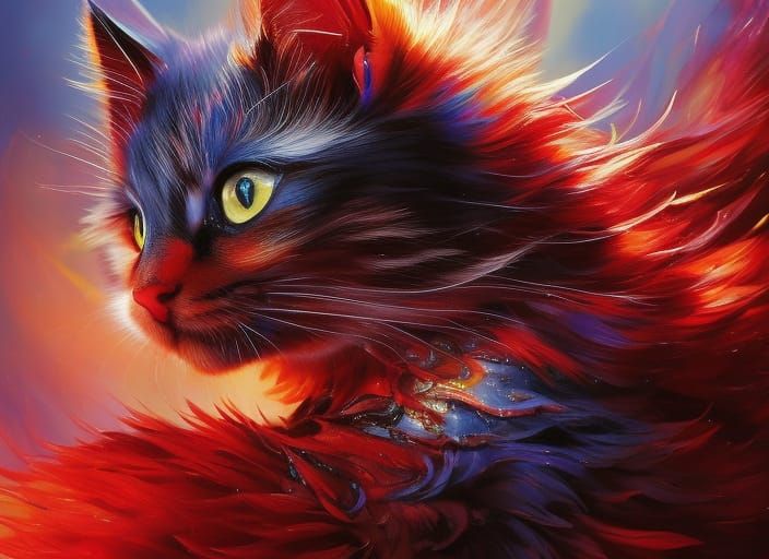 Armored Kitten Knight in Digital Art Style