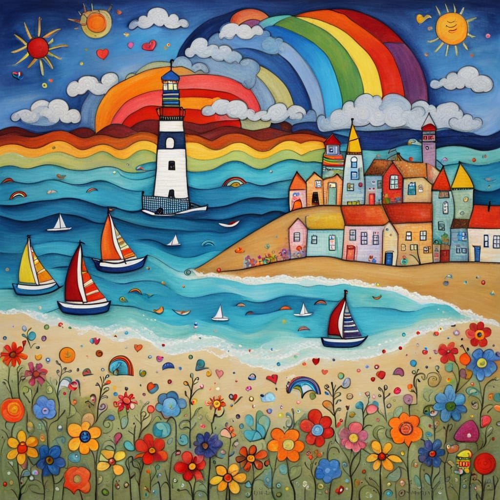 Lively Sailing Regatta on a Wavy Sea