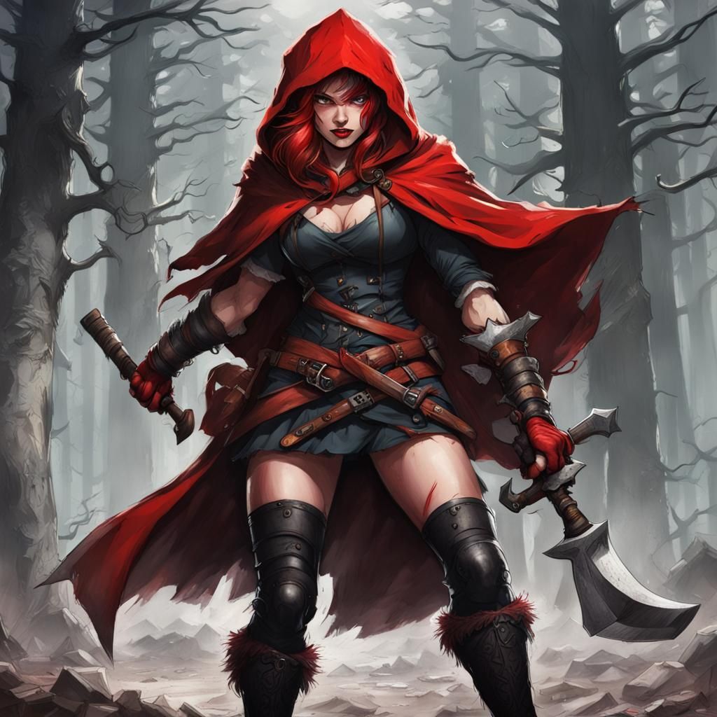 Monster Slayer Red Riding Hood with Great Hammer