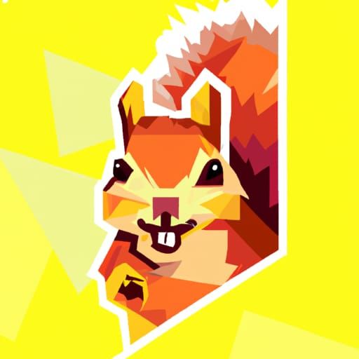 cute smily squirrel sticker, wpap style