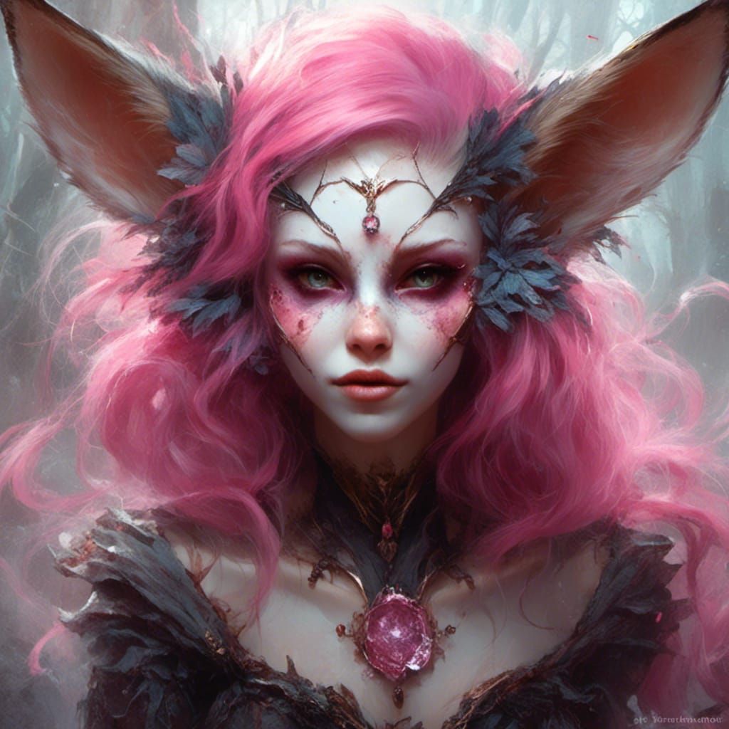 Jorogumo Spider Queen Fennec Fox in Ethereal Fantasy Style