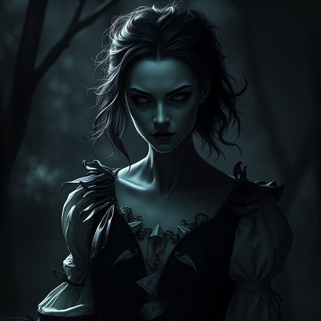 Dark Snow White in a Biomechanical Nightmare