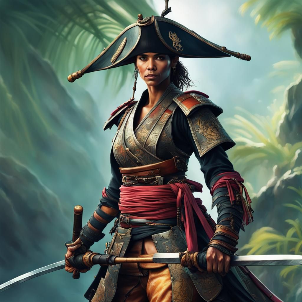 Pirate Samurai with Tessen on Clan Ship