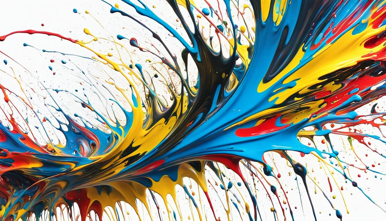 Abstract Tornado of Liquid Paint in Expressionist Style