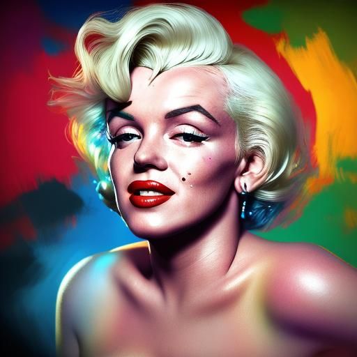 Hyperrealistic Marilyn Monroe Splash Art Portrait