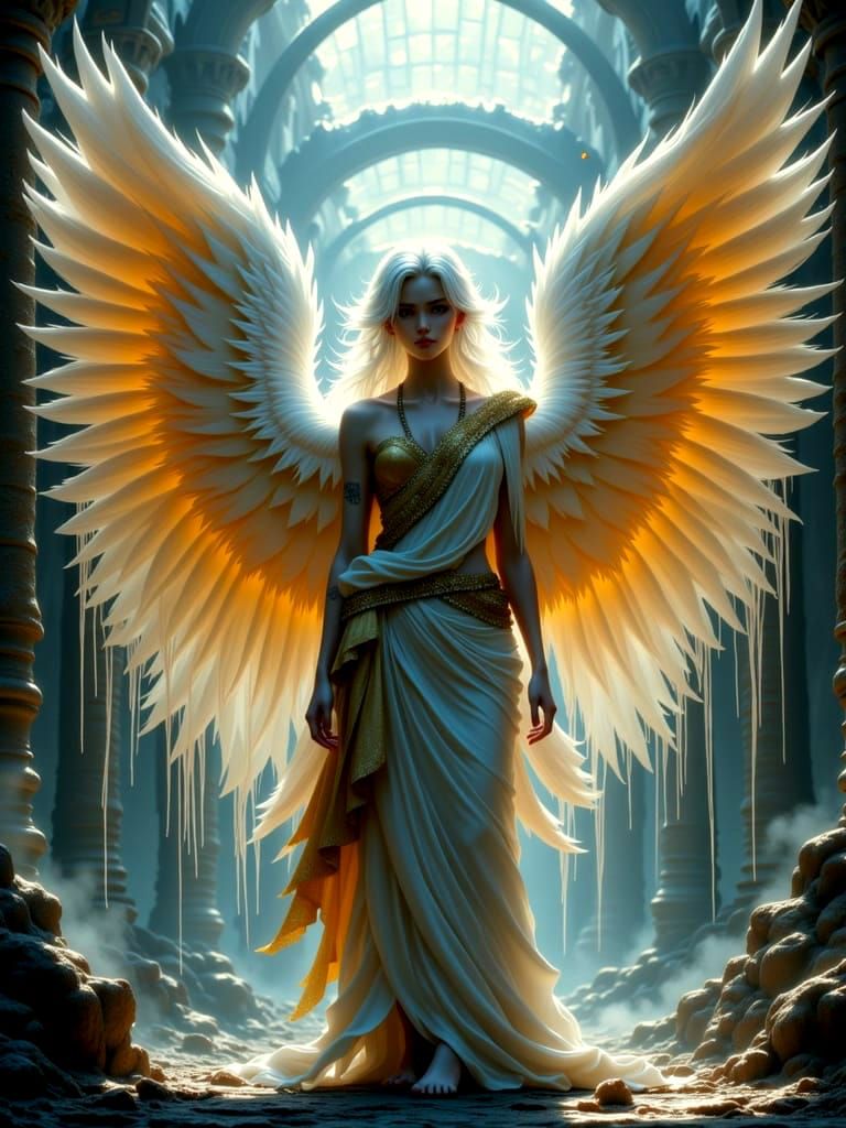 Majestic Angel Wings in Detailed Illustration