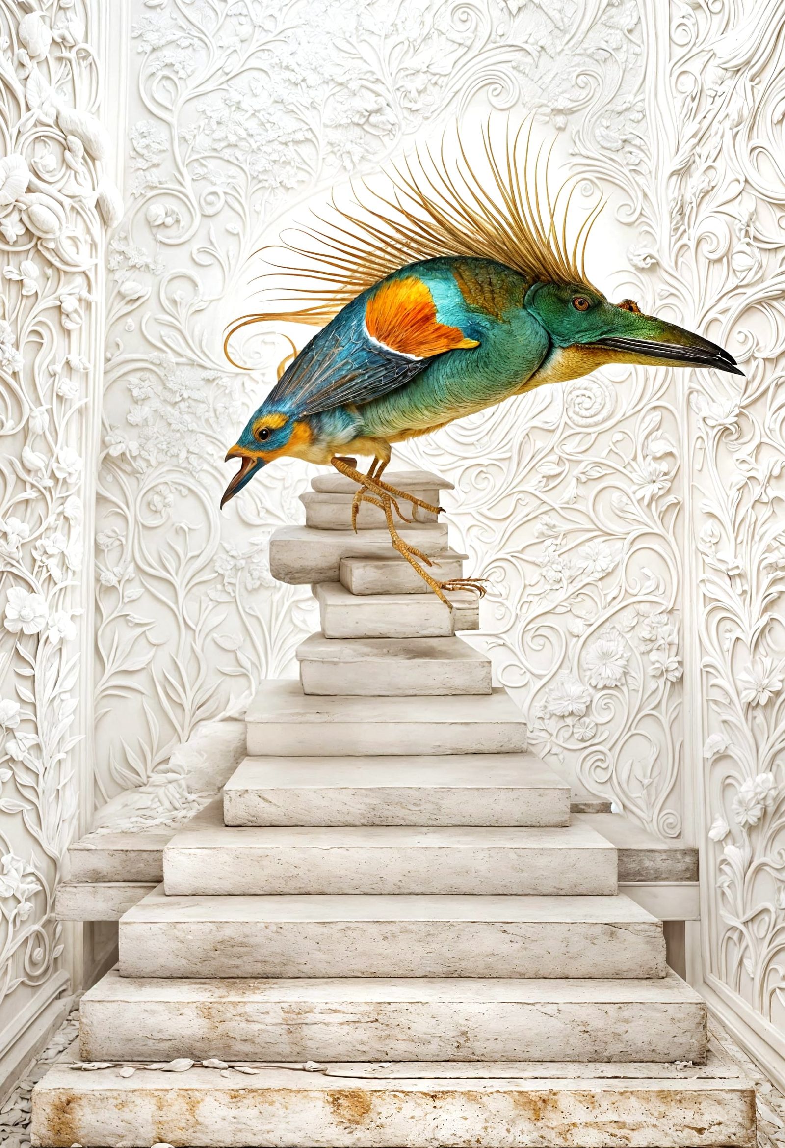 Magical Realism Portrait with Biological Elements