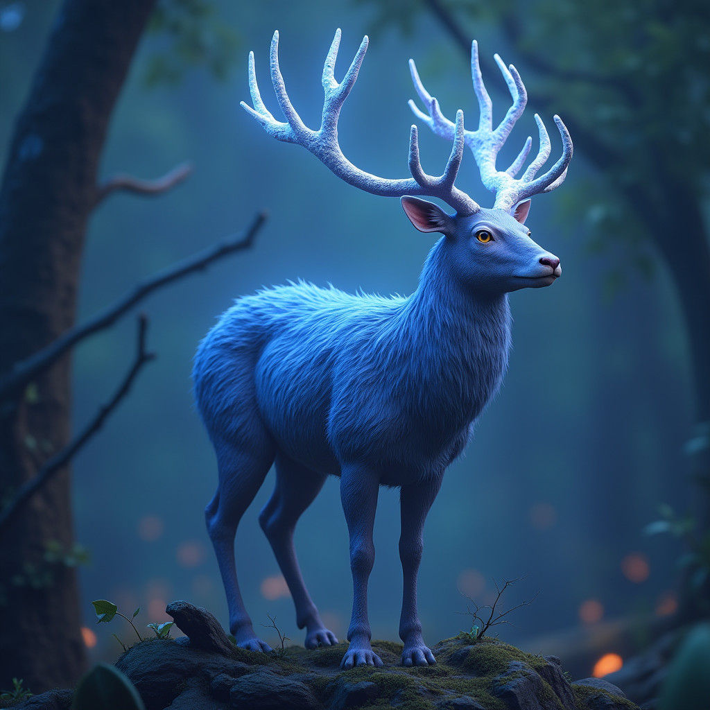 Lumenharts: Deer with Glowing Antlers in Fantasy Art