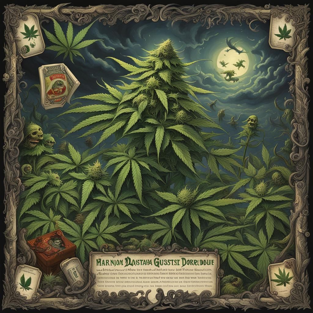 Marijuana Board Game in Dark Fantasy Style
