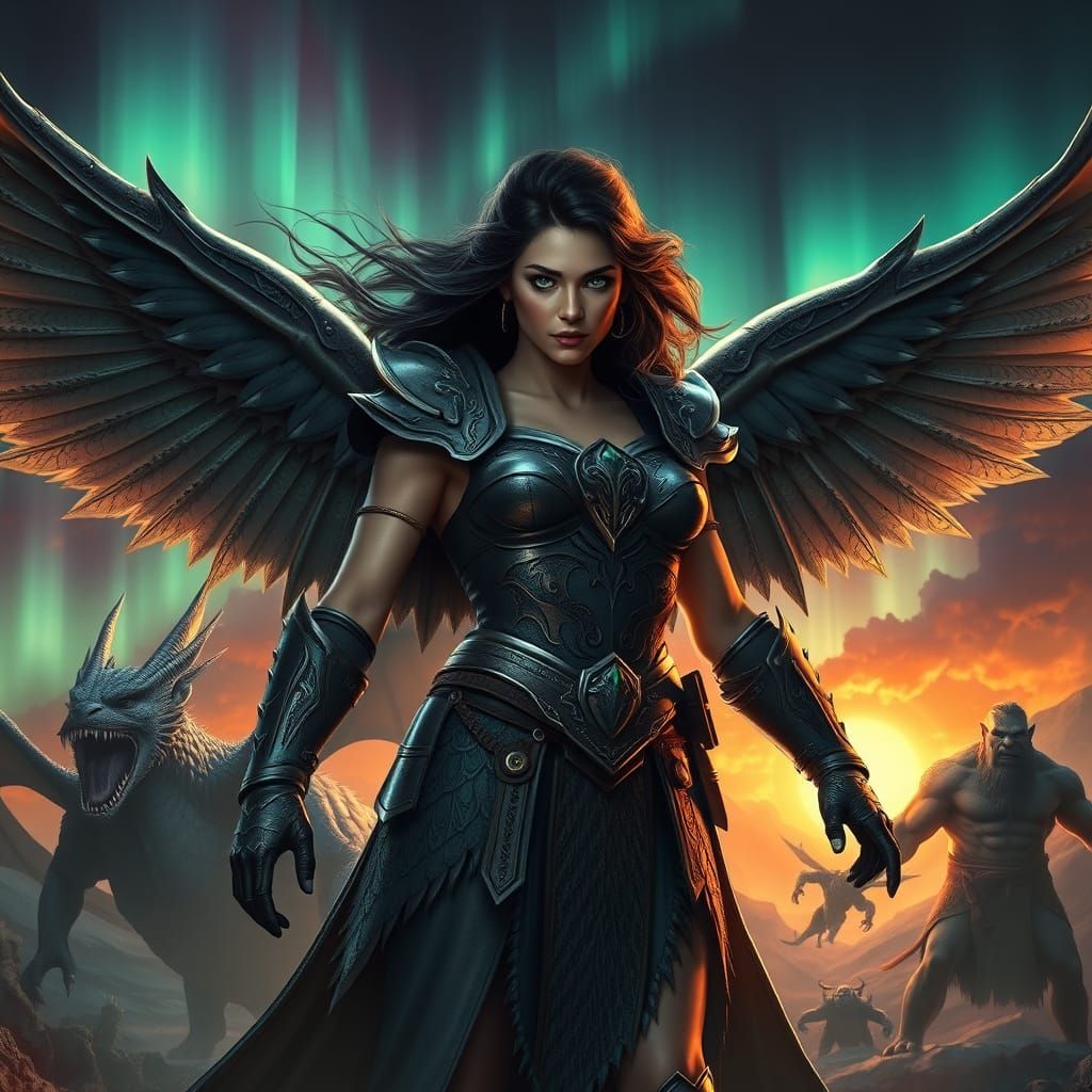 Epic Valkyrie Warrior in Hyper-Realistic Fantasy Style