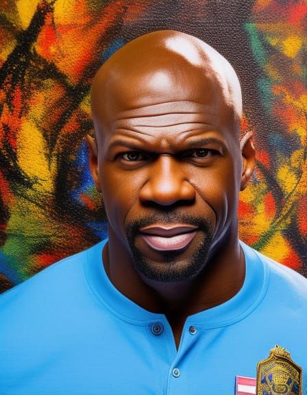 Hyperrealistic Portrait of Terry Crews as Police Officer
