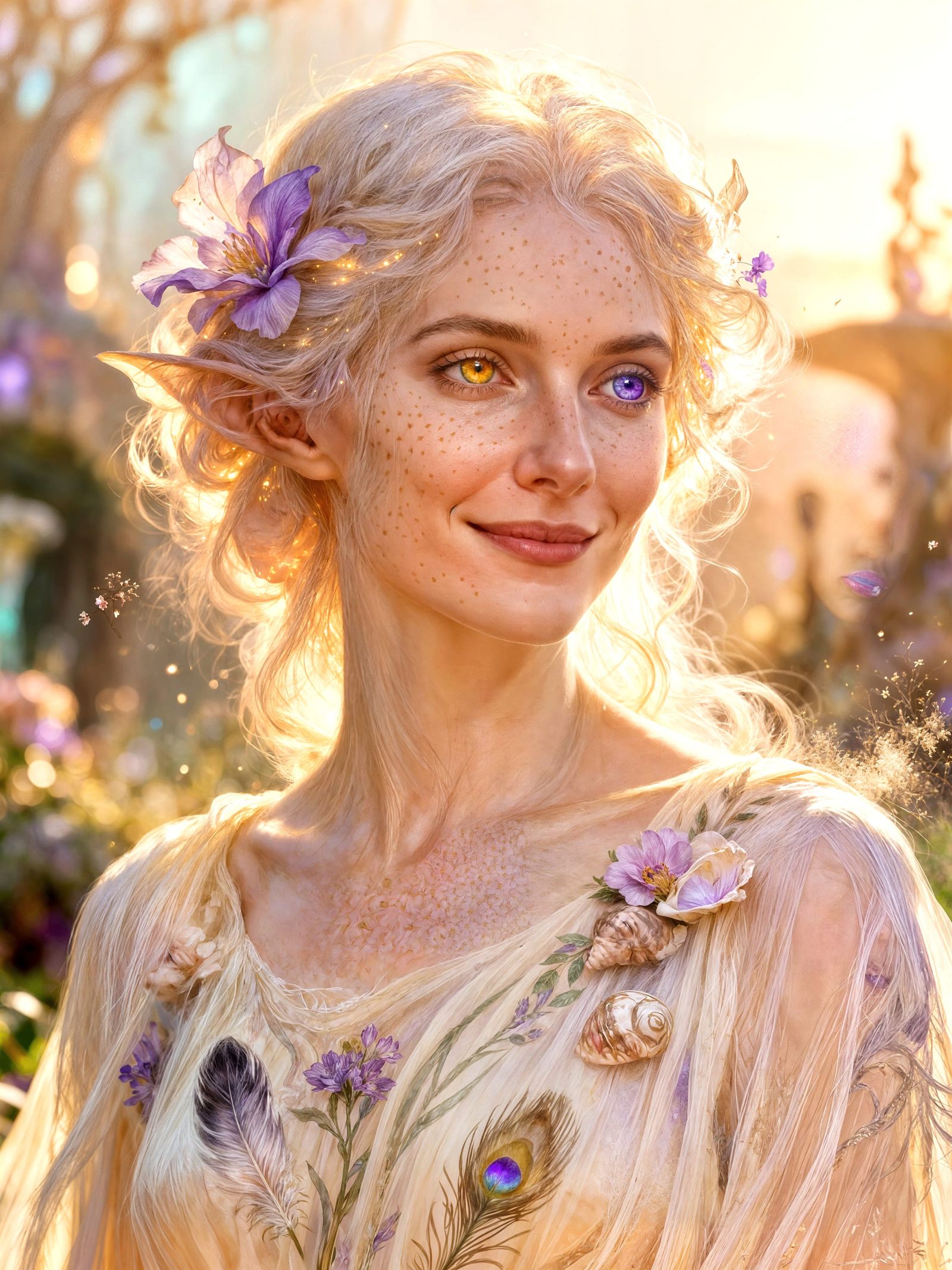 Ethereal Hybrid Portrait Painting in Golden Hour Light