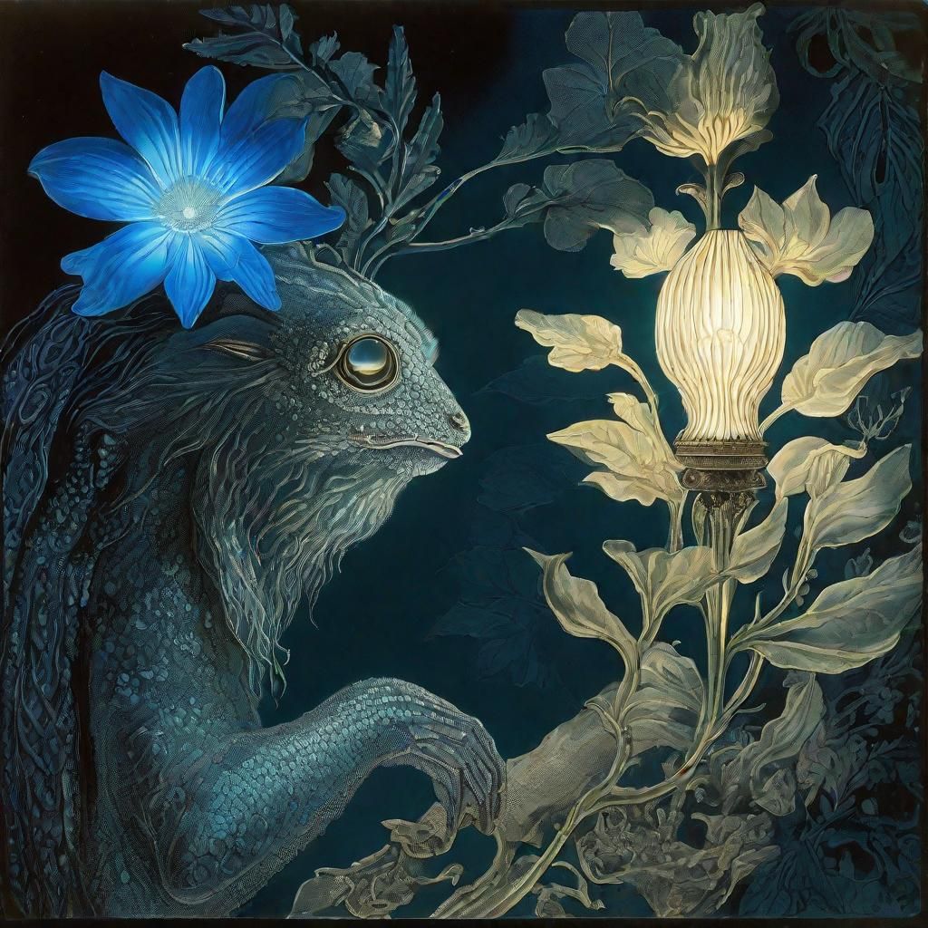 Bioluminescent Creature Lights the Way: Fantasy Art
