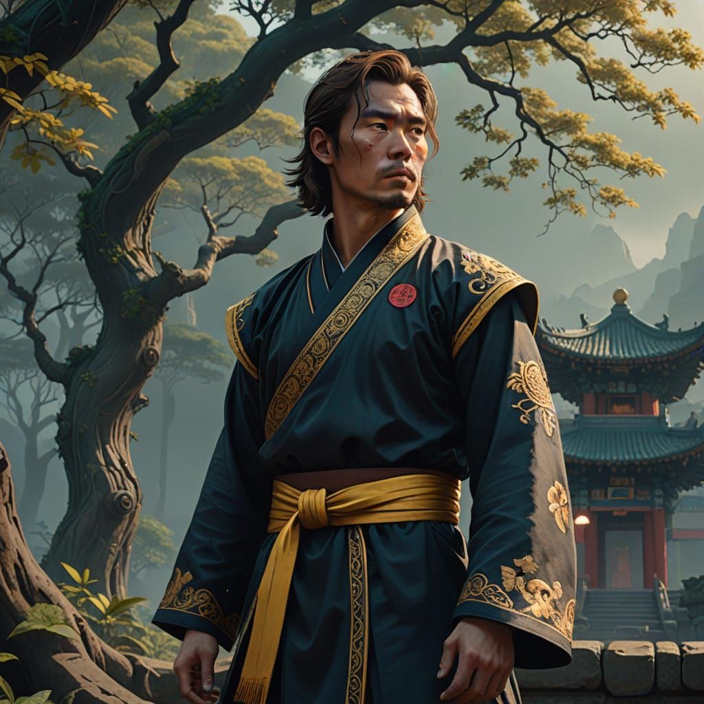 Heroic Warrior in Misty Mountain Temple