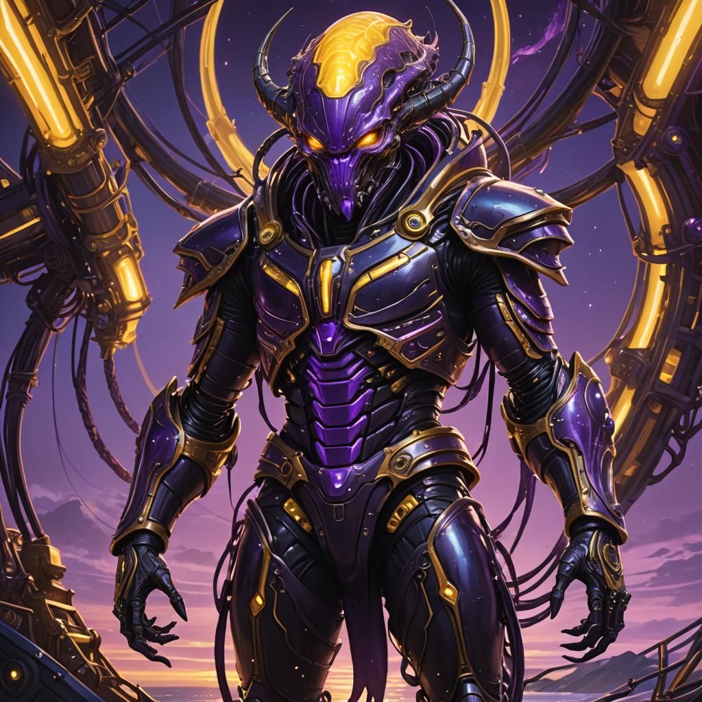 Alien Scion Invades Rig Deck in Dark Fantasy Style