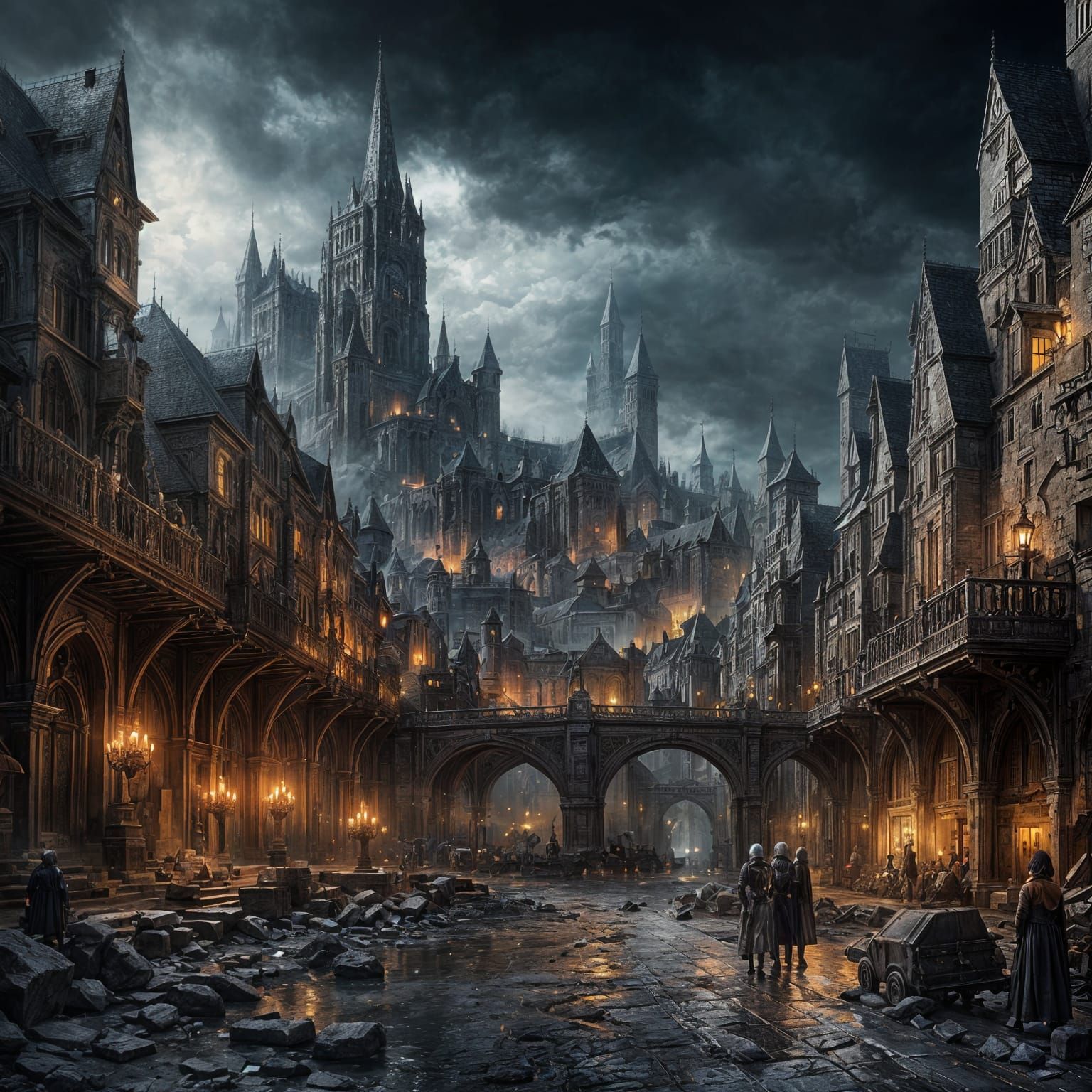 Dark Fantasy Mining City in Medieval France
