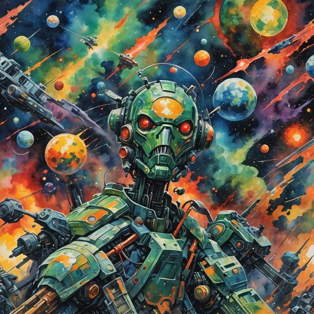 Science Fiction Gouache Impressionist Masterpiece