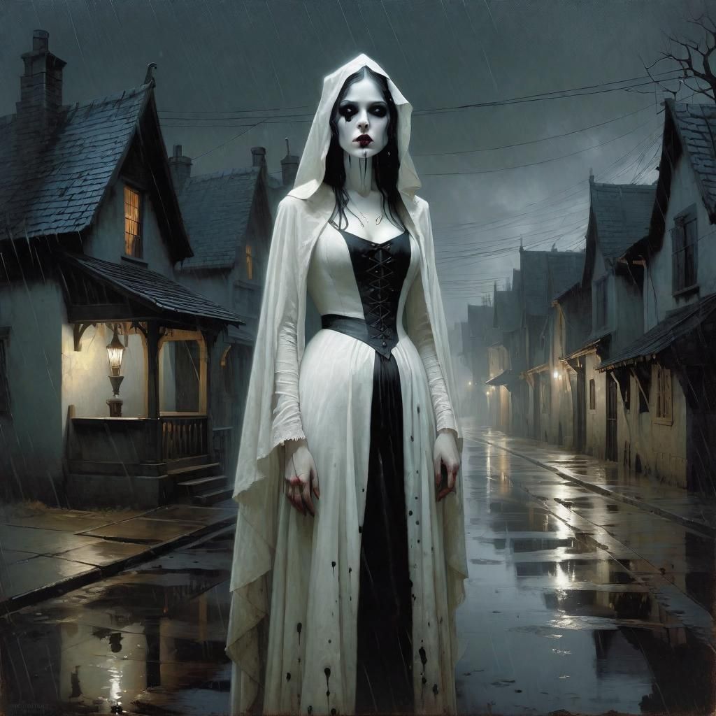 Haunted Medieval Village with Phantom Lady
