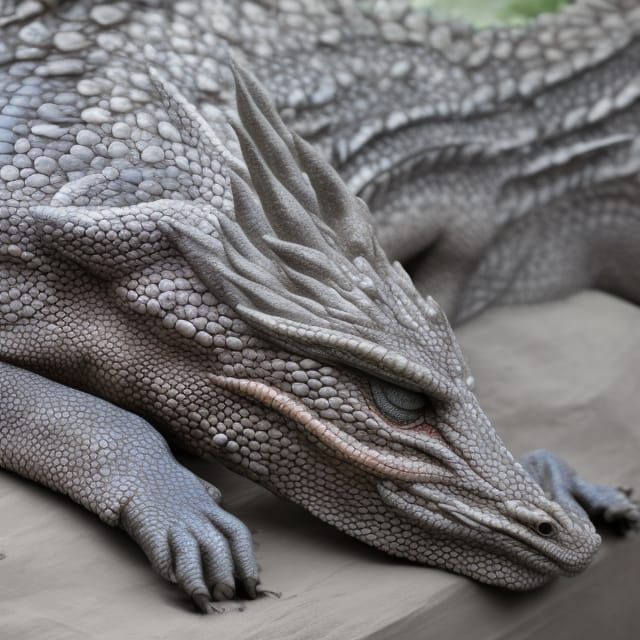 Realistic Dragon Sleeping in 4K