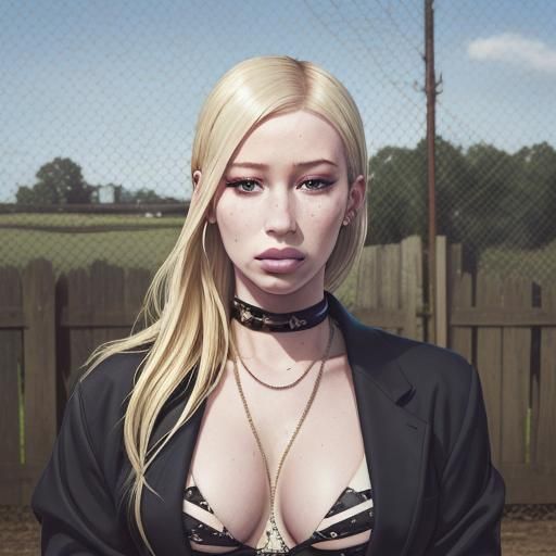 Portrait of a Woman by an Old Fence