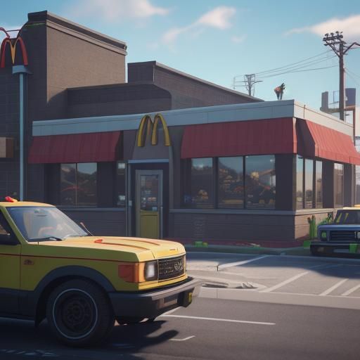 McDonald's in Fortnite: 3D Game Cinematic Scene