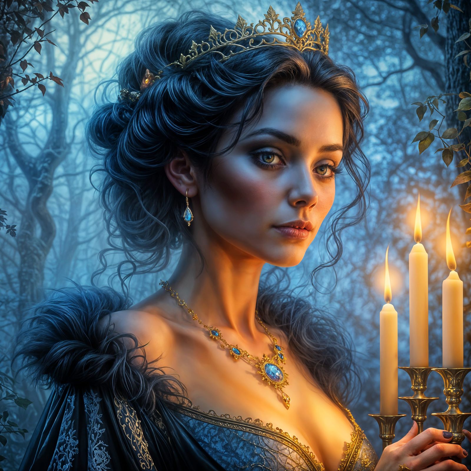 Ethereal Queen of Darkness in Fantasy Style